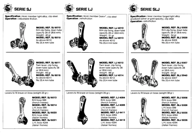 Simplex January 1981 Catalog — Derailleurs, Quick Release, Seat Pillars and Braze-On Parts — page 3 of 16