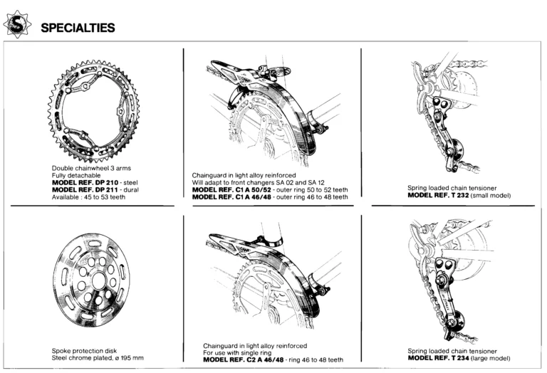 Simplex January 1981 Catalog — Derailleurs, Quick Release, Seat Pillars and Braze-On Parts — page 7 of 16