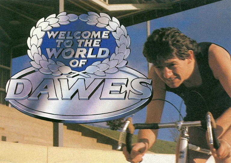 Dawes Catalog of about 1982, US Edition — Welcome to the World of Dawes: the Atlantis and Echelon Racing and the Super Galaxy, Galaxy and Lady Galaxy Touring Bicycles — page 1 of 12