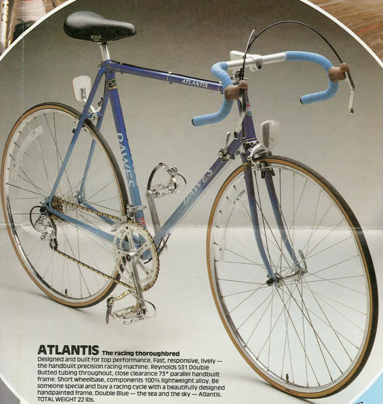 Dawes Catalog of about 1982, US Edition — Welcome to the World of Dawes: the Atlantis and Echelon Racing and the Super Galaxy, Galaxy and Lady Galaxy Touring Bicycles — page 4 of 12