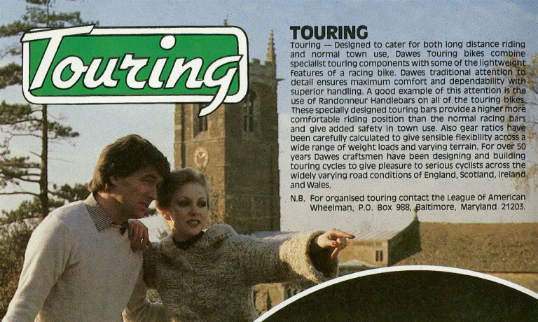 Dawes Catalog of about 1982, US Edition — Welcome to the World of Dawes: the Atlantis and Echelon Racing and the Super Galaxy, Galaxy and Lady Galaxy Touring Bicycles — page 7 of 12
