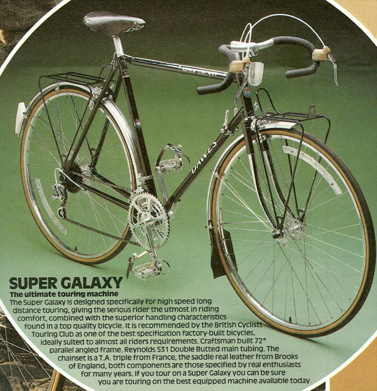 Dawes Catalog of about 1982, US Edition — Welcome to the World of Dawes: the Atlantis and Echelon Racing and the Super Galaxy, Galaxy and Lady Galaxy Touring Bicycles — page 8 of 12