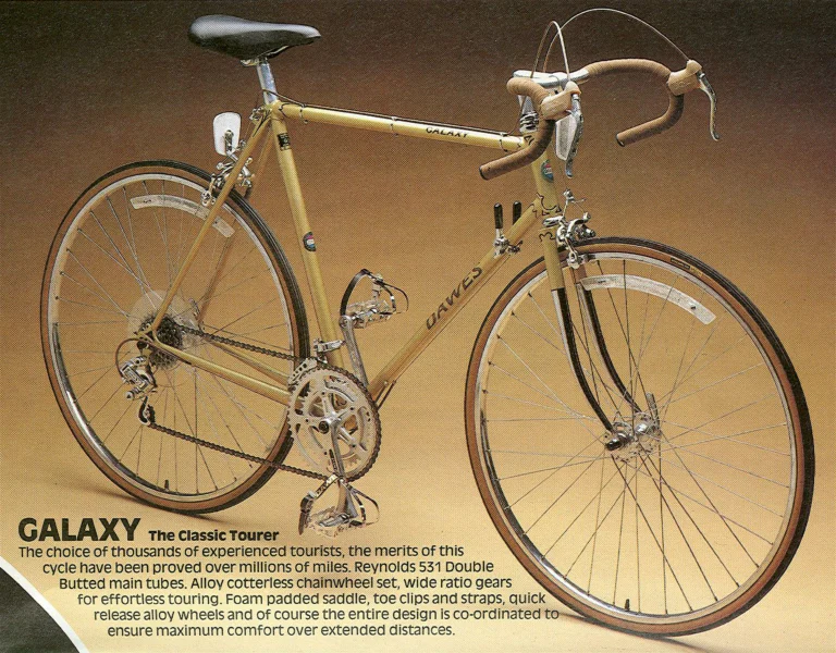 Dawes Catalog of about 1982, US Edition — Welcome to the World of Dawes: the Atlantis and Echelon Racing and the Super Galaxy, Galaxy and Lady Galaxy Touring Bicycles — page 9 of 12