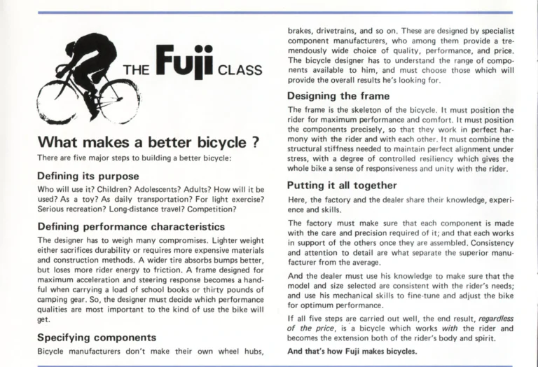 Fuji 1982 Catalog — Edition No. 12, with VALite Tubing, the Team Fuji and the Royale II — page 2 of 28
