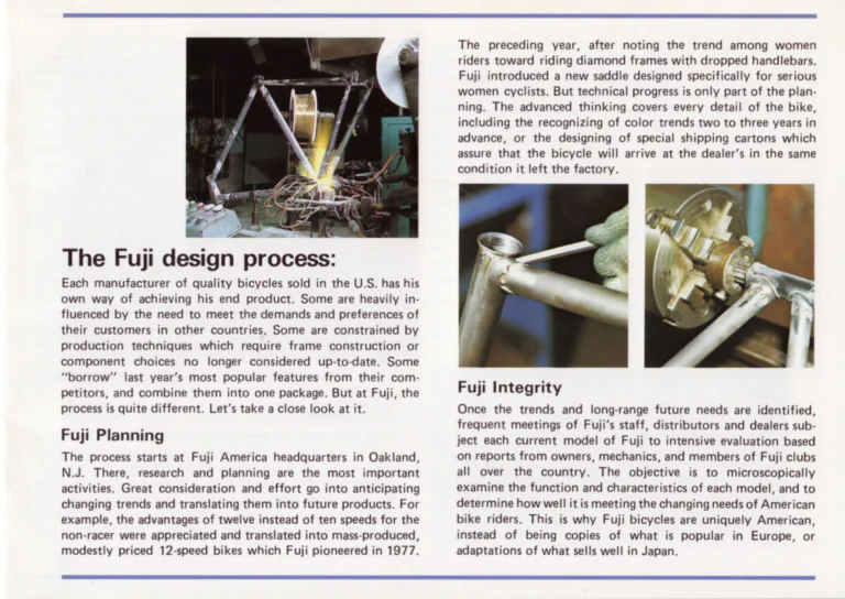 Fuji 1982 Catalog — Edition No. 12, with VALite Tubing, the Team Fuji and the Royale II — page 3 of 28
