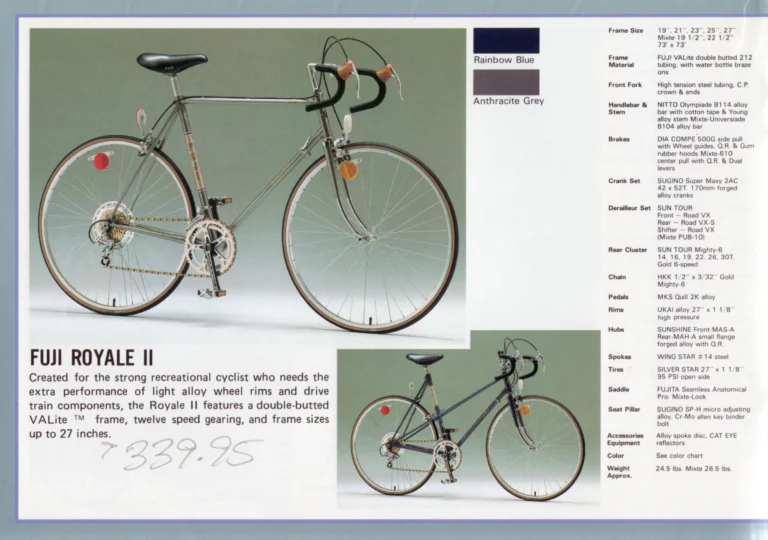 Fuji 1982 Catalog — Edition No. 12, with VALite Tubing, the Team Fuji and the Royale II — page 16 of 28