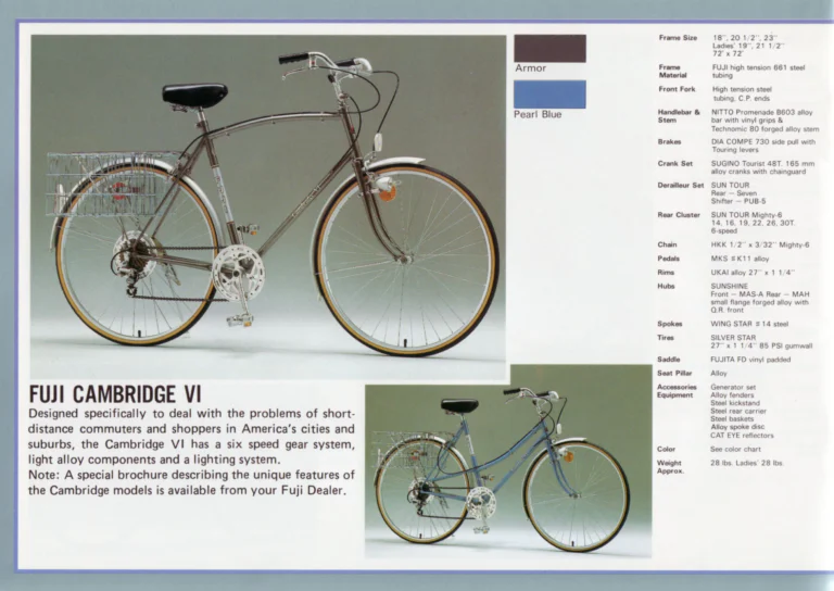 Fuji 1982 Catalog — Edition No. 12, with VALite Tubing, the Team Fuji and the Royale II — page 20 of 28