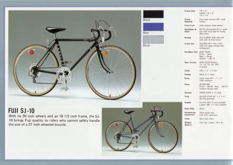 Fuji 1982 Catalog — Edition No. 12, with VALite Tubing, the Team Fuji and the Royale II — page 22 of 28