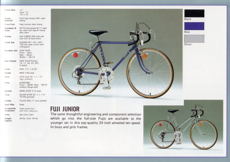 Fuji 1982 Catalog — Edition No. 12, with VALite Tubing, the Team Fuji and the Royale II — page 23 of 28