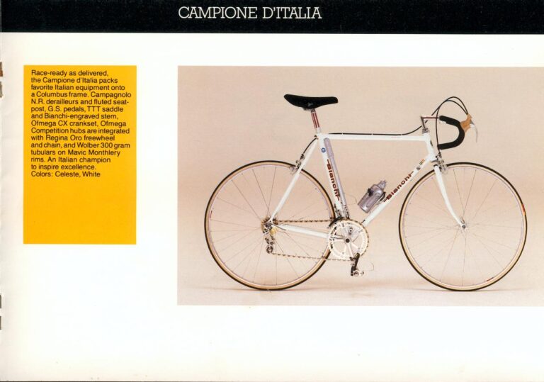 Bianchi Catalog of about 1983 — The Nuovo Racing, Professional, Rallye, Campione del Mondo, Super Leggera and Super Pista, with Four Framesets — page 4 of 12