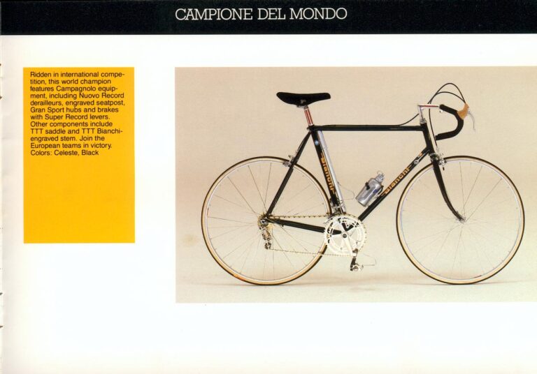Bianchi Catalog of about 1983 — The Nuovo Racing, Professional, Rallye, Campione del Mondo, Super Leggera and Super Pista, with Four Framesets — page 6 of 12