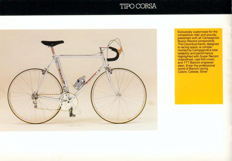 Bianchi Catalog of about 1983 — The Nuovo Racing, Professional, Rallye, Campione del Mondo, Super Leggera and Super Pista, with Four Framesets — page 7 of 12