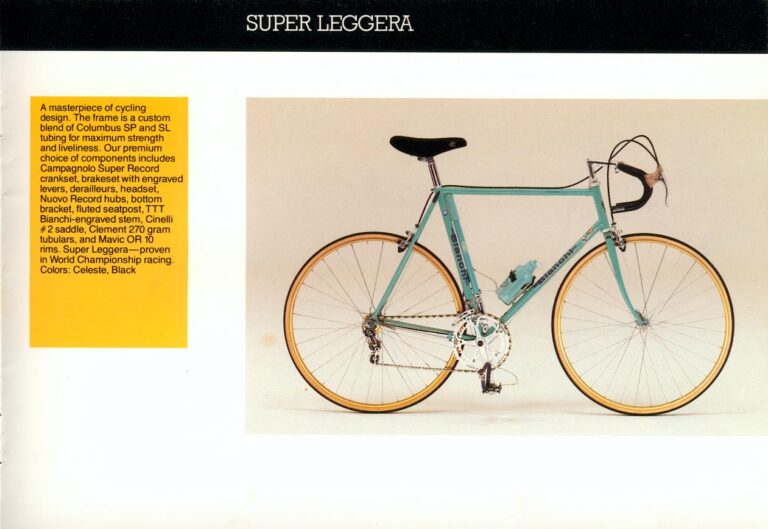 Bianchi Catalog of about 1983 — The Nuovo Racing, Professional, Rallye, Campione del Mondo, Super Leggera and Super Pista, with Four Framesets — page 8 of 12
