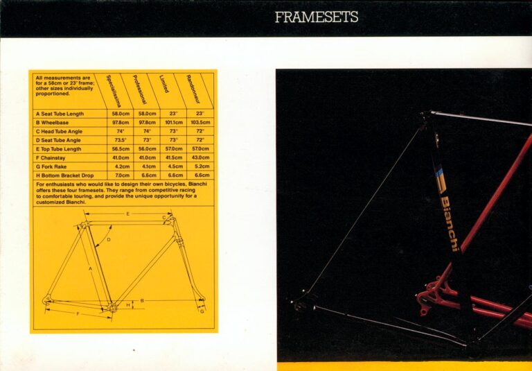 Bianchi Catalog of about 1983 — The Nuovo Racing, Professional, Rallye, Campione del Mondo, Super Leggera and Super Pista, with Four Framesets — page 11 of 12