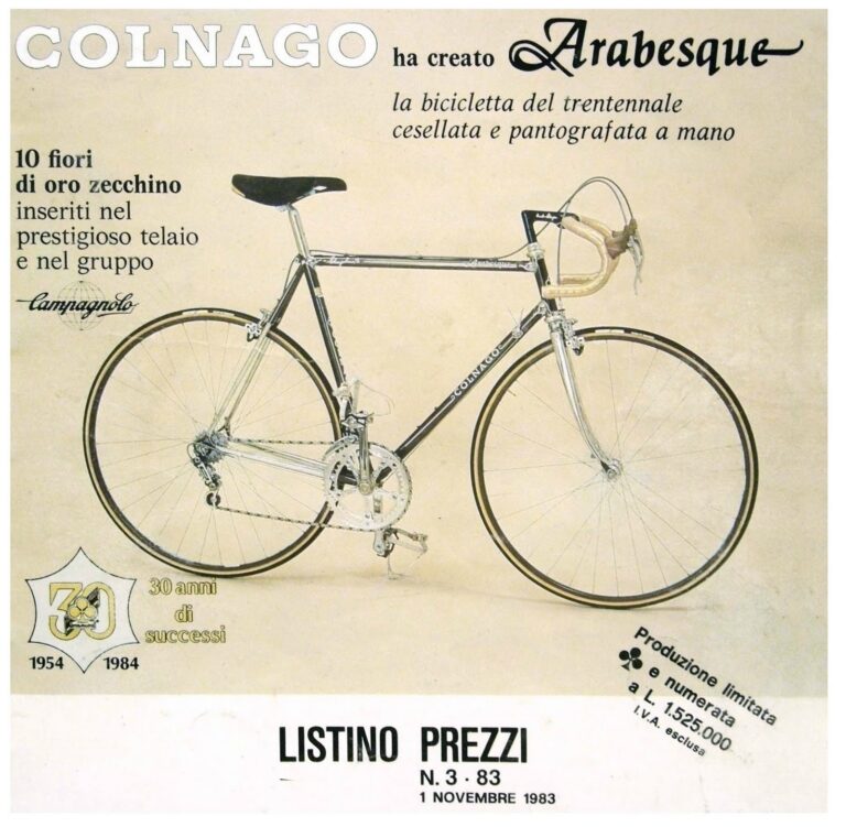 Colnago 1983 Price List — Listino Prezzi N. 3·83, 1 November 1983: the Arabesque (Cover) — page 1 of 1