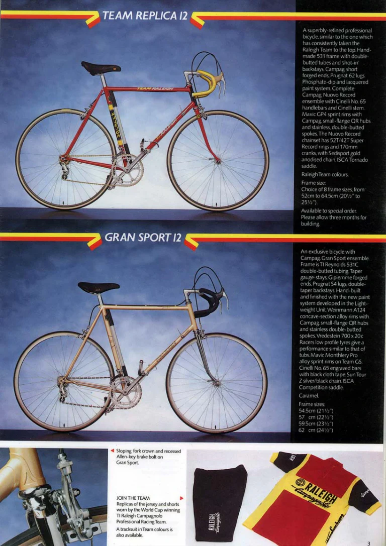 Raleigh 1983 Catalog — Racers: The Race-Bred Raleighs — page 3 of 16