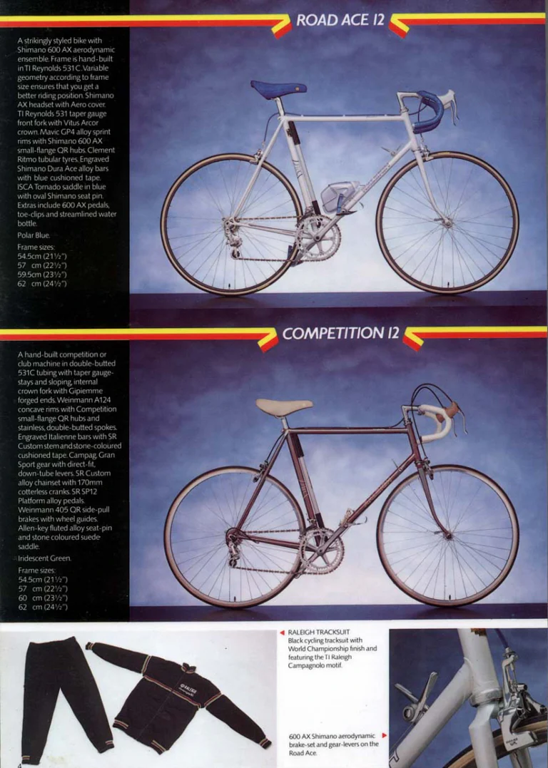 Raleigh 1983 Catalog — Racers: The Race-Bred Raleighs — page 4 of 16
