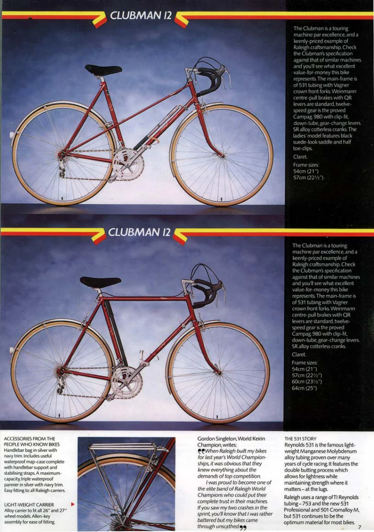 Raleigh 1983 Catalog — Racers: The Race-Bred Raleighs — page 7 of 16