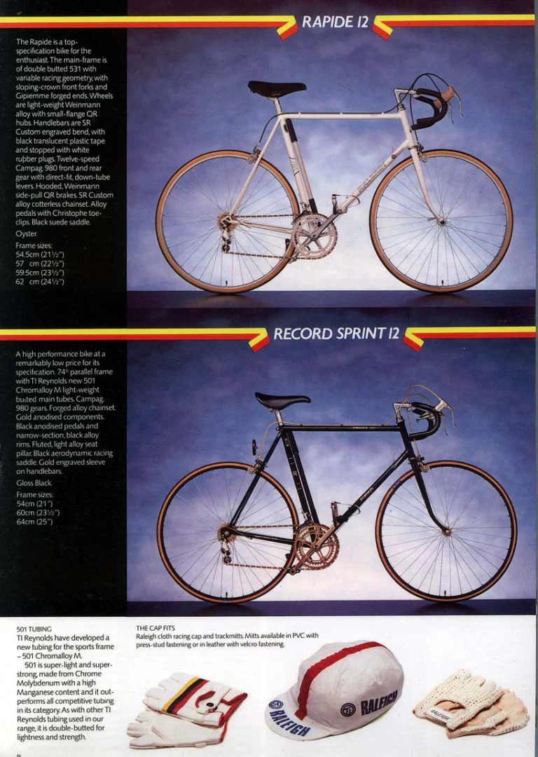 Raleigh 1983 Catalog — Racers: The Race-Bred Raleighs — page 8 of 16