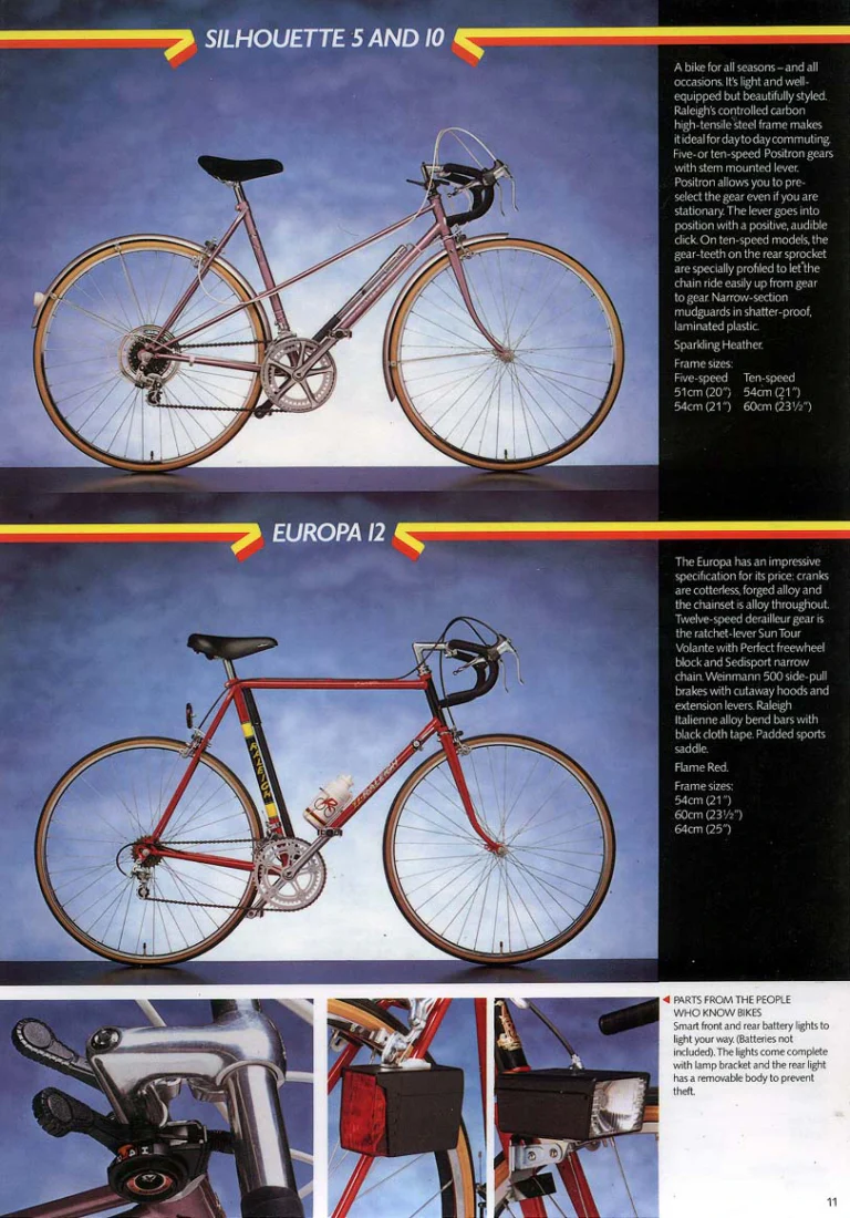 Raleigh 1983 Catalog — Racers: The Race-Bred Raleighs — page 11 of 16