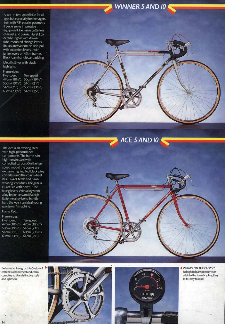 Raleigh 1983 Catalog — Racers: The Race-Bred Raleighs — page 14 of 16