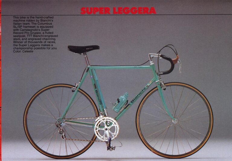 Bianchi Catalog of about 1984 — A Bianchi for You: the Nuovo Racing, Tipo Corsa, Super Leggera and Super Pista, with Individual Frame Sets — page 6 of 9