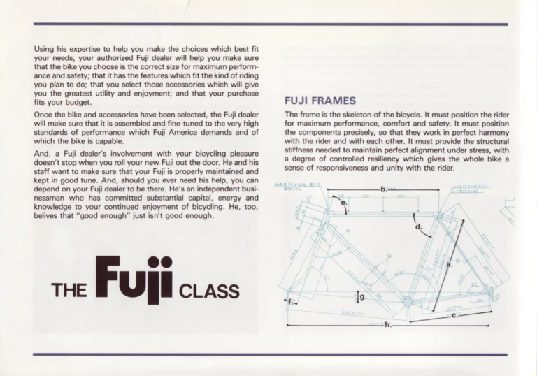 Fuji 1984 Catalog — Edition No. 14, Thirty-Three Models from the Track to the Mt. Fuji All-Terrain Bike — page 4 of 32