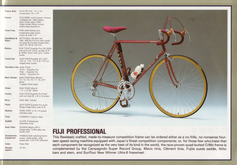Fuji 1984 Catalog — Edition No. 14, Thirty-Three Models from the Track to the Mt. Fuji All-Terrain Bike — page 7 of 32