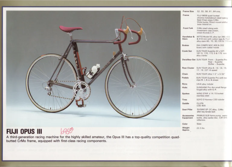 Fuji 1984 Catalog — Edition No. 14, Thirty-Three Models from the Track to the Mt. Fuji All-Terrain Bike — page 8 of 32