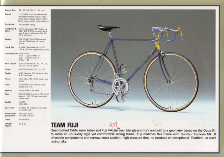 Fuji 1984 Catalog — Edition No. 14, Thirty-Three Models from the Track to the Mt. Fuji All-Terrain Bike — page 9 of 32