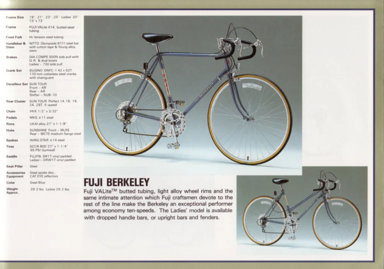 Fuji 1984 Catalog — Edition No. 14, Thirty-Three Models from the Track to the Mt. Fuji All-Terrain Bike — page 17 of 32