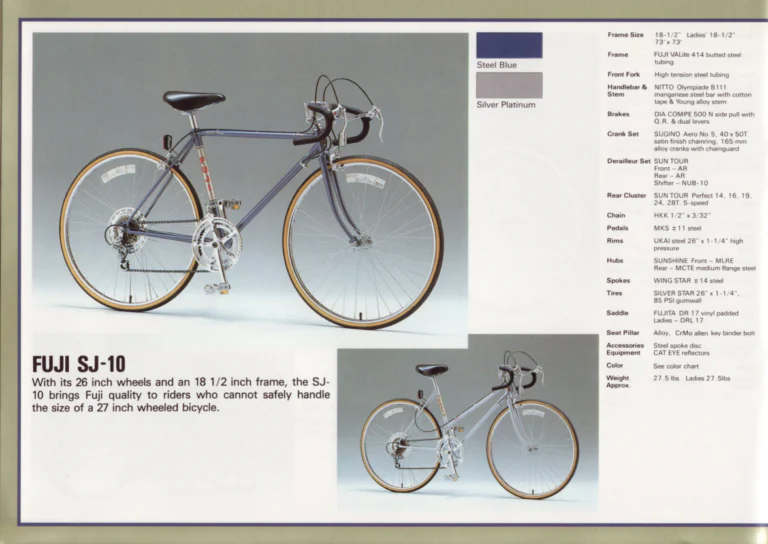 Fuji 1984 Catalog — Edition No. 14, Thirty-Three Models from the Track to the Mt. Fuji All-Terrain Bike — page 18 of 32