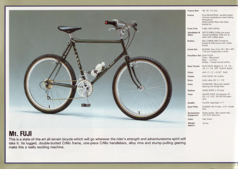 Fuji 1984 Catalog — Edition No. 14, Thirty-Three Models from the Track to the Mt. Fuji All-Terrain Bike — page 20 of 32