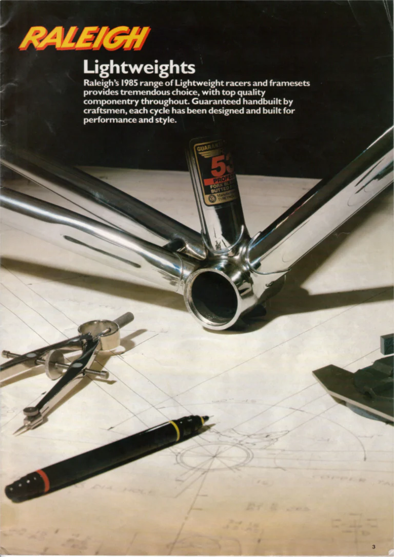 Raleigh 1985 Catalog — Race-Bred Sports Cycles — page 3 of 24