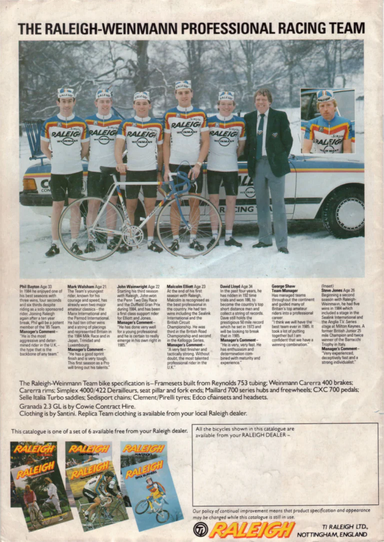 Raleigh 1985 Catalog — Race-Bred Sports Cycles — page 24 of 24