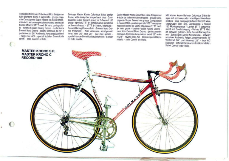 Colnago 1986 Catalog — Catalogo Generale: Super, International, Victory, Mexico, Regal, Master and Krono, with City Bicycles, Mountain Bikes and Framesets — page 9 of 20