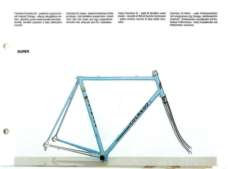 Colnago 1986 Catalog — Catalogo Generale: Super, International, Victory, Mexico, Regal, Master and Krono, with City Bicycles, Mountain Bikes and Framesets — page 15 of 20