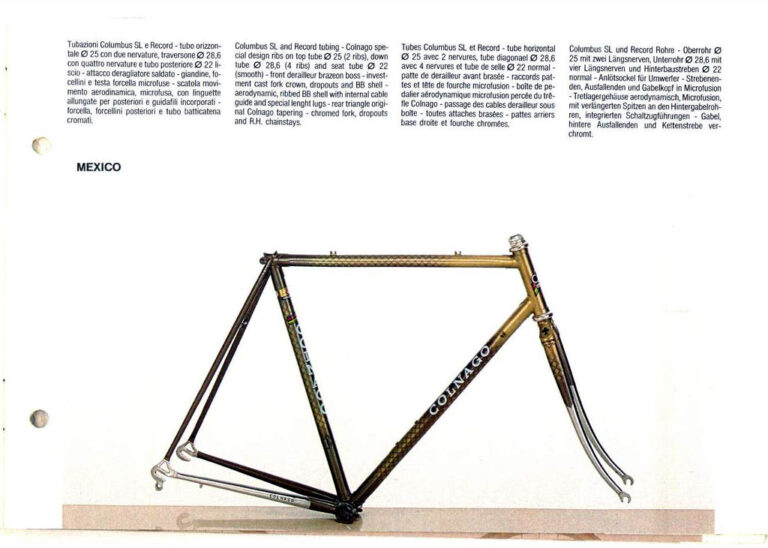 Colnago 1986 Catalog — Catalogo Generale: Super, International, Victory, Mexico, Regal, Master and Krono, with City Bicycles, Mountain Bikes and Framesets — page 17 of 20