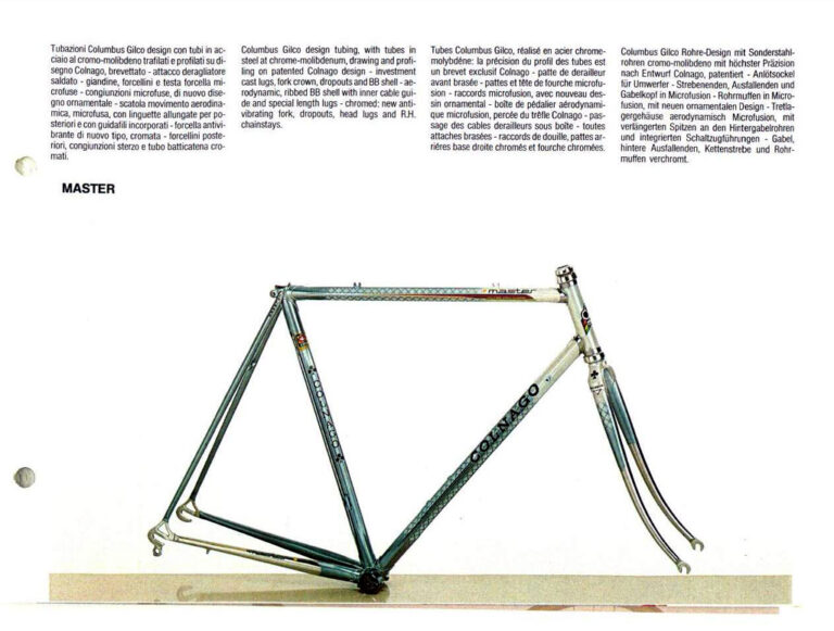 Colnago 1986 Catalog — Catalogo Generale: Super, International, Victory, Mexico, Regal, Master and Krono, with City Bicycles, Mountain Bikes and Framesets — page 19 of 20