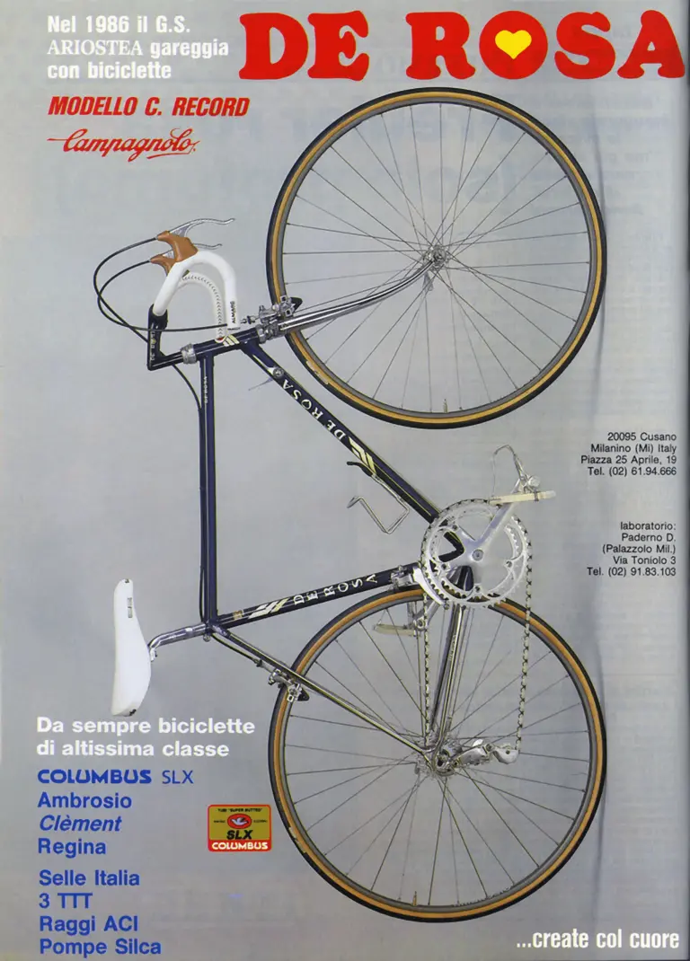 De Rosa 1986 Advertisement — Il G.S. Ariostea e il Modello C. Record — page 1 of 1