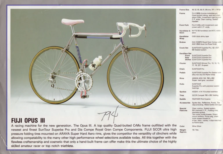 Fuji 1986 Catalog — Edition No. 16, from the Opus III and Team Fuji to the Design Series — page 2 of 29