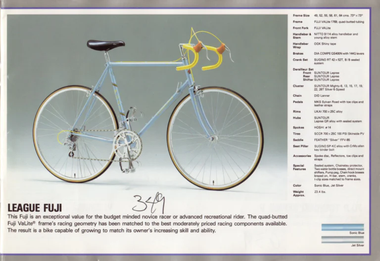 Fuji 1986 Catalog — Edition No. 16, from the Opus III and Team Fuji to the Design Series — page 5 of 29