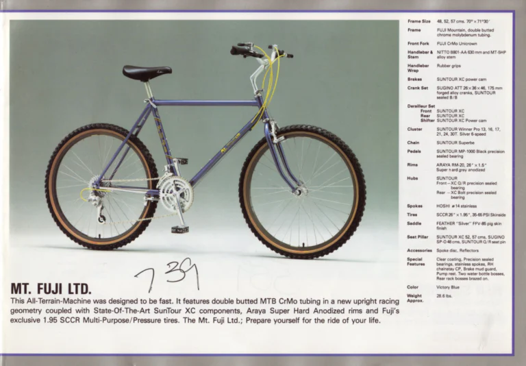 Fuji 1986 Catalog — Edition No. 16, from the Opus III and Team Fuji to the Design Series — page 9 of 29