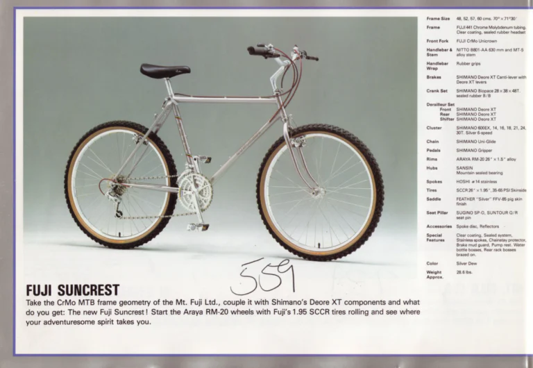Fuji 1986 Catalog — Edition No. 16, from the Opus III and Team Fuji to the Design Series — page 10 of 29