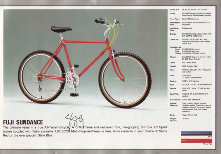 Fuji 1986 Catalog — Edition No. 16, from the Opus III and Team Fuji to the Design Series — page 11 of 29