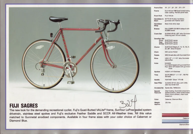 Fuji 1986 Catalog — Edition No. 16, from the Opus III and Team Fuji to the Design Series — page 16 of 29