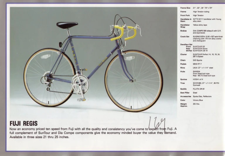 Fuji 1986 Catalog — Edition No. 16, from the Opus III and Team Fuji to the Design Series — page 20 of 29