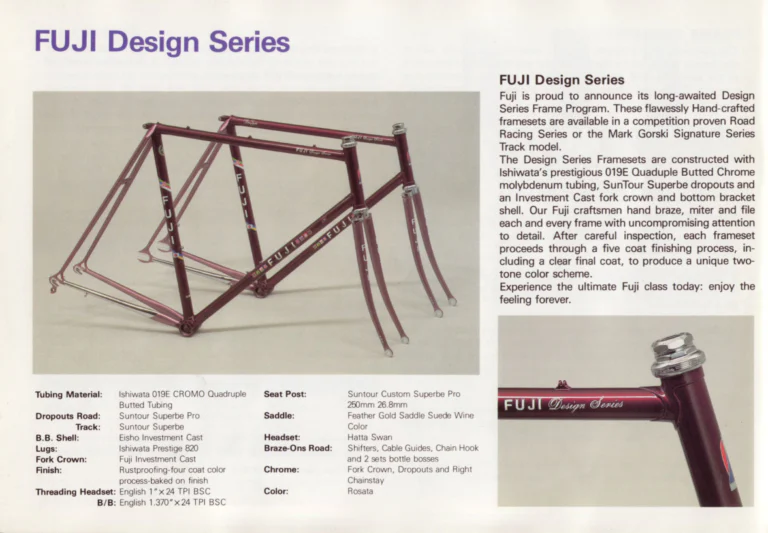 Fuji 1986 Catalog — Edition No. 16, from the Opus III and Team Fuji to the Design Series — page 28 of 29