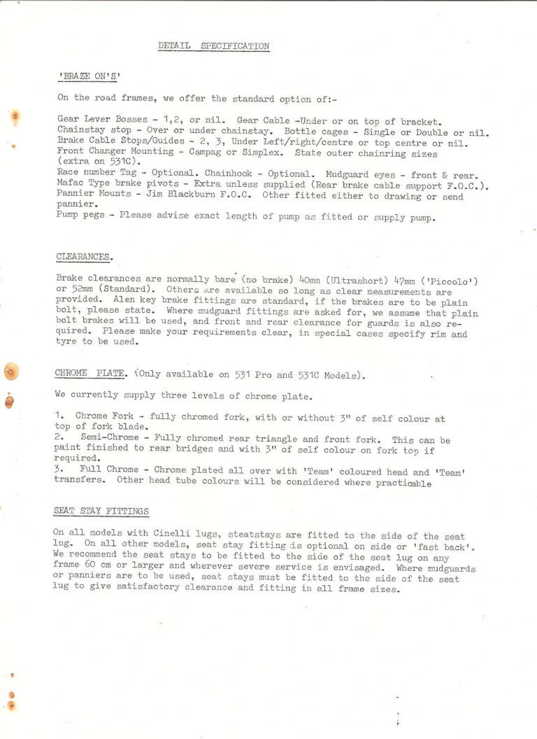 Raleigh 1986 Catalog — The Specialist Bicycle Development Unit, Ilkeston — page 6 of 11