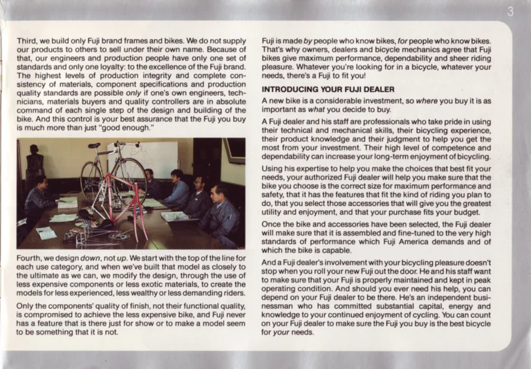 Fuji 1987 Catalog — Edition No. 17, There's a Fuji to Fit You, with Three Titanium Models — page 3 of 44